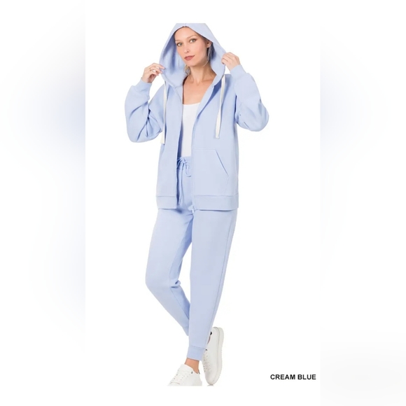 NEW! FABULOUS Dark Olive Fleece Zipper Hoodie Jacket & Jogger Pants 2PC … - Picture 5 of 9